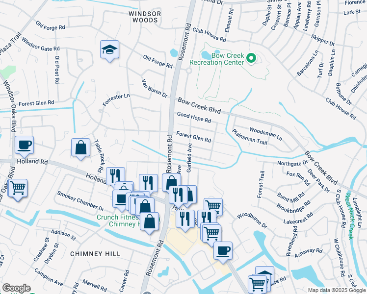 map of restaurants, bars, coffee shops, grocery stores, and more near 3548 Dana Lane in Virginia Beach