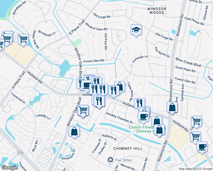map of restaurants, bars, coffee shops, grocery stores, and more near 632 Governors Way in Virginia Beach