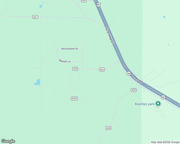 map of restaurants, bars, coffee shops, grocery stores, and more near 244 County Road 422 in Poplar Bluff