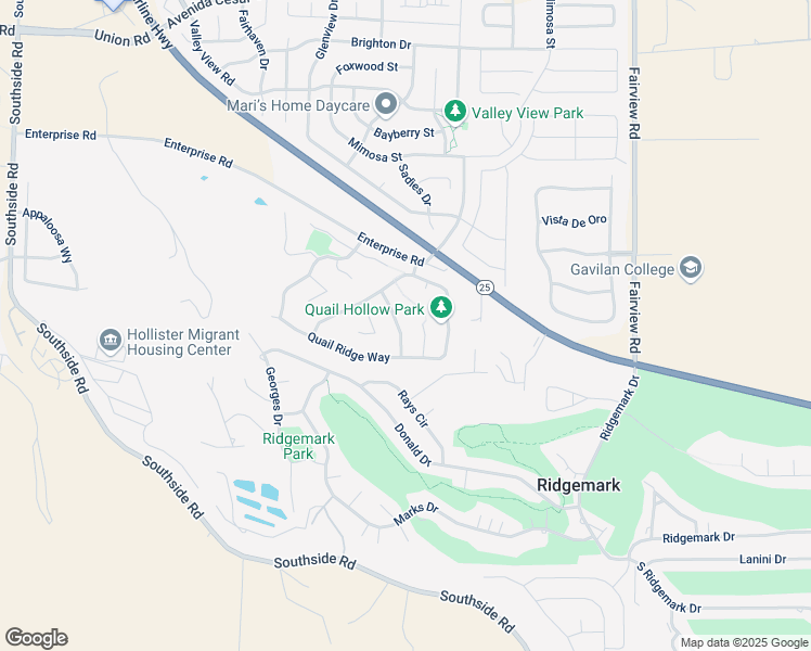 map of restaurants, bars, coffee shops, grocery stores, and more near 941 Stone Bridge Trail in Hollister