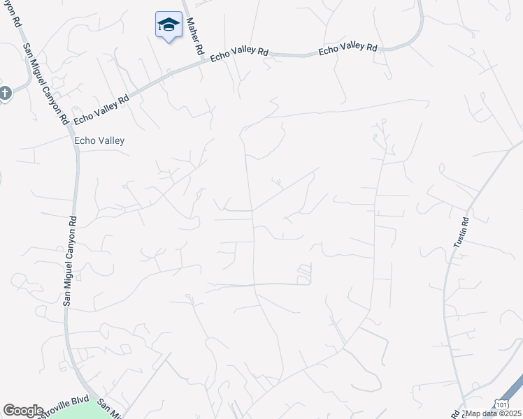 map of restaurants, bars, coffee shops, grocery stores, and more near 6937 Valle Pacifico Road in Salinas