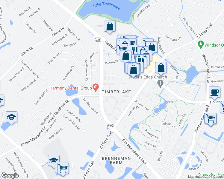 map of restaurants, bars, coffee shops, grocery stores, and more near 4216 Link Court in Virginia Beach