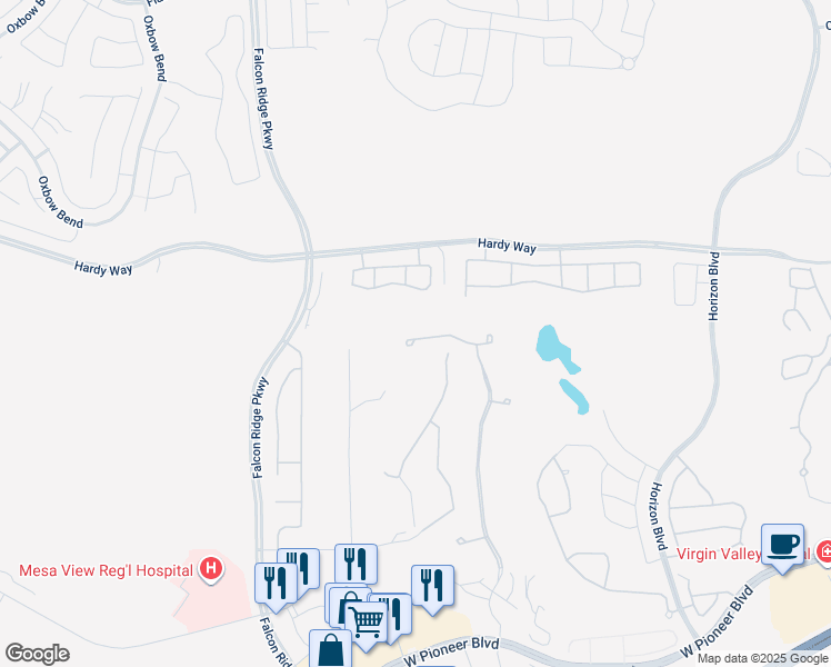 map of restaurants, bars, coffee shops, grocery stores, and more near 1111 Falcon Nest Court in Mesquite