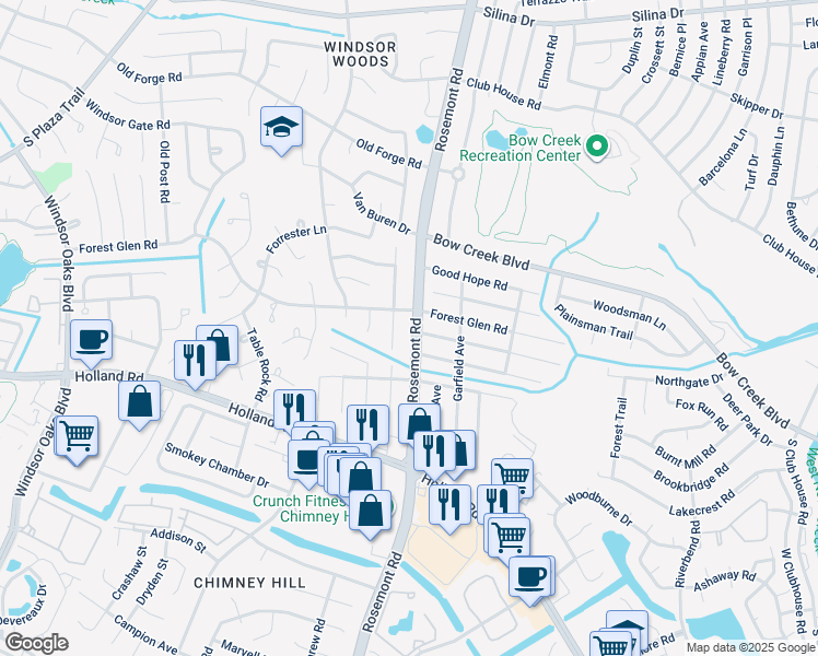 map of restaurants, bars, coffee shops, grocery stores, and more near 665 South Rosemont Road in Virginia Beach