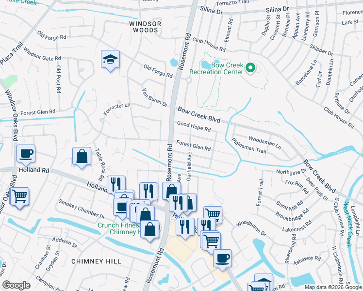 map of restaurants, bars, coffee shops, grocery stores, and more near 3548 Dana Lane in Virginia Beach