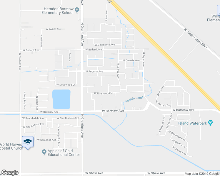 map of restaurants, bars, coffee shops, grocery stores, and more near 6757 West Dovewood Lane in Fresno