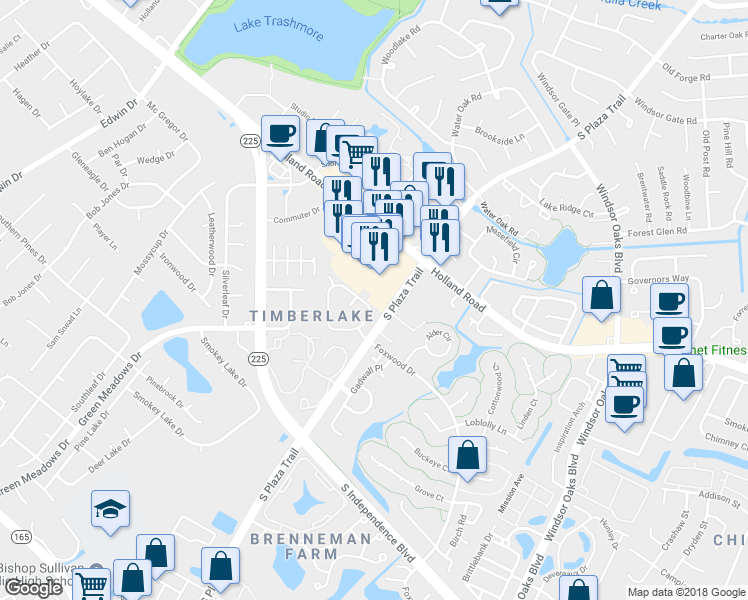 map of restaurants, bars, coffee shops, grocery stores, and more near 849 Spence Circle in Virginia Beach