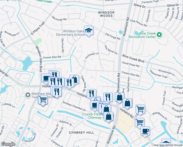 map of restaurants, bars, coffee shops, grocery stores, and more near 3708 Pine Grove Lane in Virginia Beach