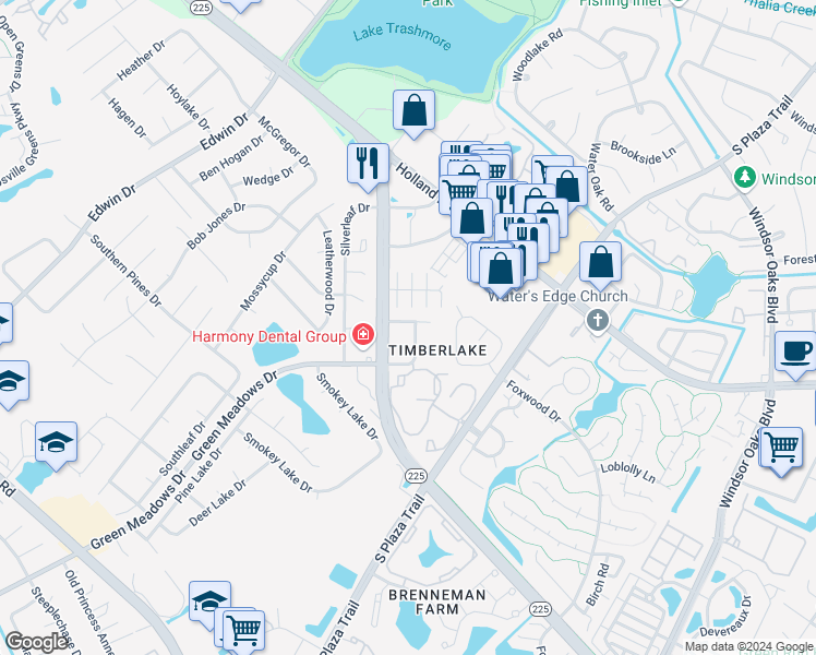 map of restaurants, bars, coffee shops, grocery stores, and more near 1403 Sampson Lane in Virginia Beach
