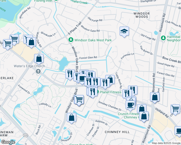 map of restaurants, bars, coffee shops, grocery stores, and more near 609 Counselor Square in Virginia Beach