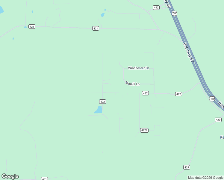 map of restaurants, bars, coffee shops, grocery stores, and more near 592 County Road 422 in Poplar Bluff