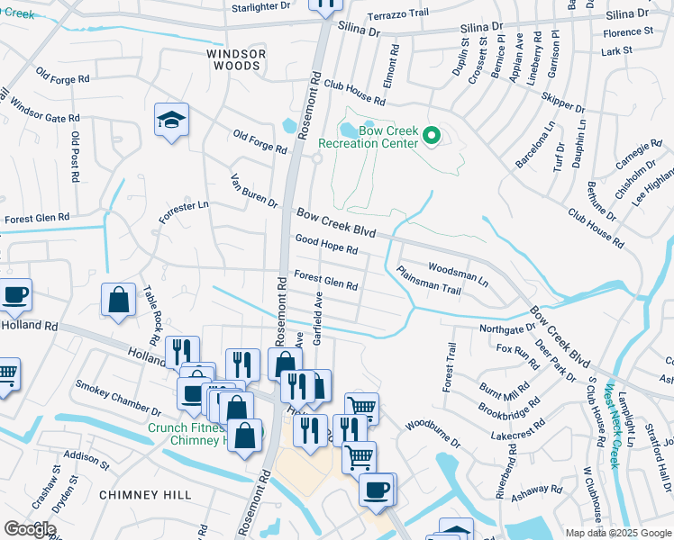 map of restaurants, bars, coffee shops, grocery stores, and more near 3525 Good Hope Road in Virginia Beach