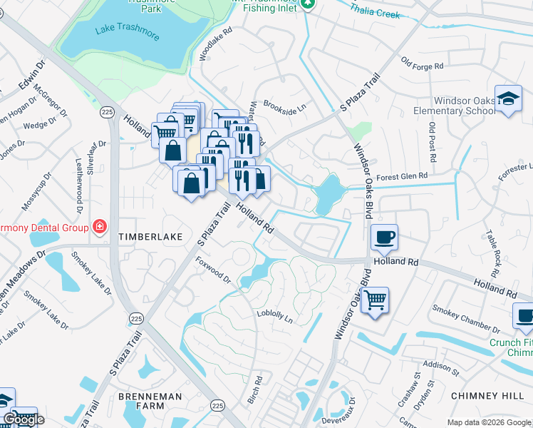 map of restaurants, bars, coffee shops, grocery stores, and more near 713 Lord Byron Drive in Virginia Beach