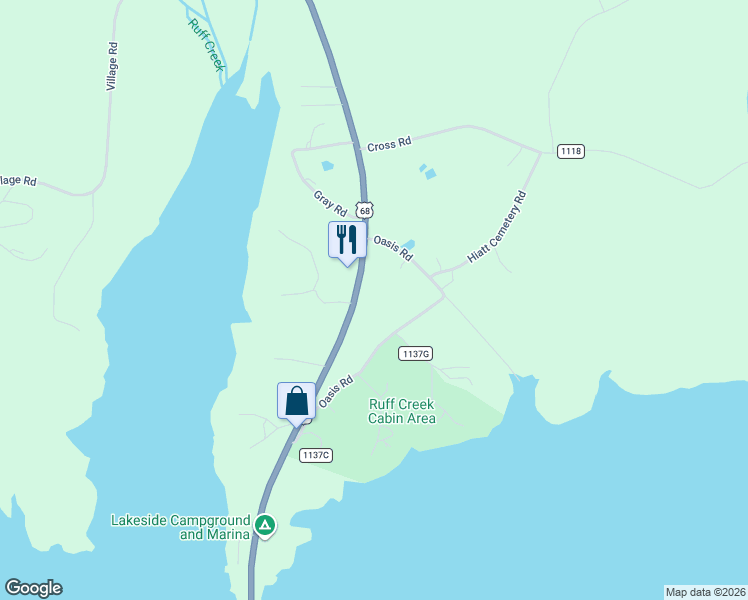 map of restaurants, bars, coffee shops, grocery stores, and more near 10981-11197 U.S. 68 in Benton