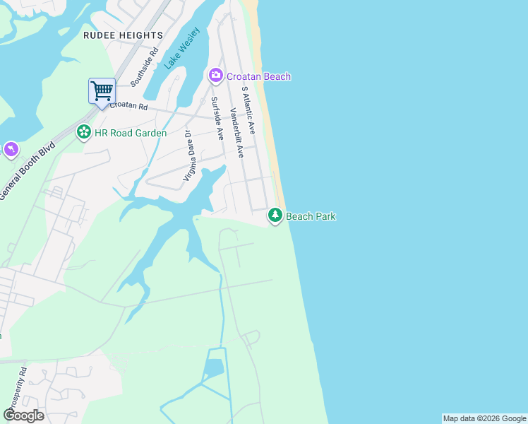 map of restaurants, bars, coffee shops, grocery stores, and more near 856 South Atlantic Avenue in Virginia Beach