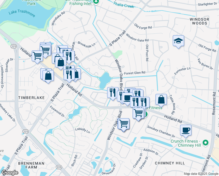 map of restaurants, bars, coffee shops, grocery stores, and more near 3912 Lake Front Circle in Virginia Beach