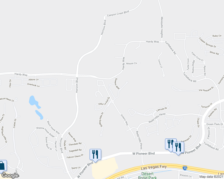 map of restaurants, bars, coffee shops, grocery stores, and more near 730 Hardy Way in Mesquite