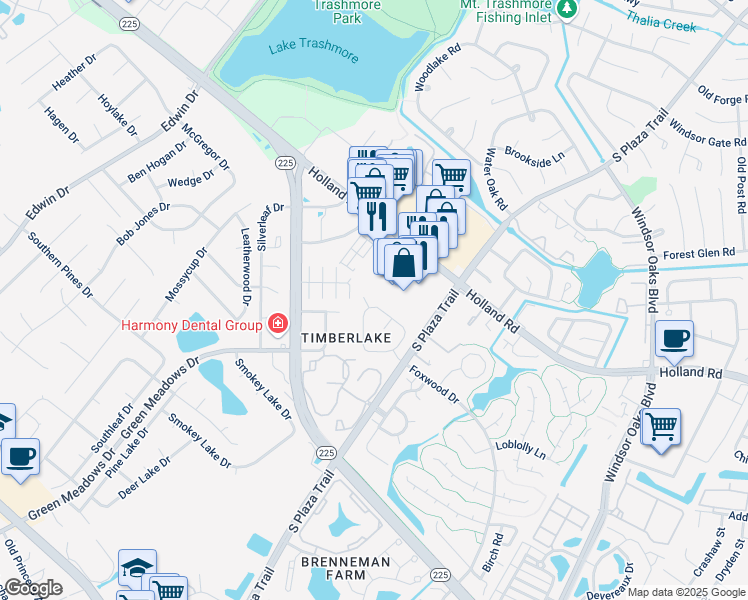 map of restaurants, bars, coffee shops, grocery stores, and more near 805 Spence Circle in Virginia Beach