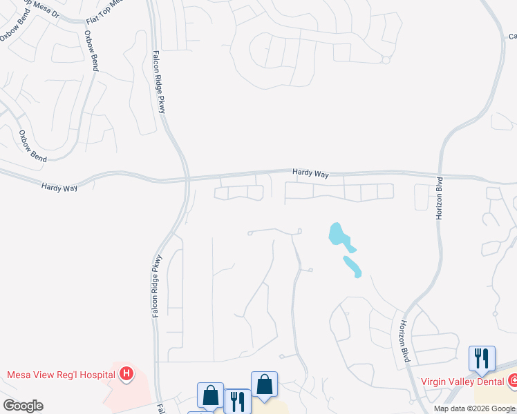 map of restaurants, bars, coffee shops, grocery stores, and more near 1104 Daybreak Lane in Mesquite