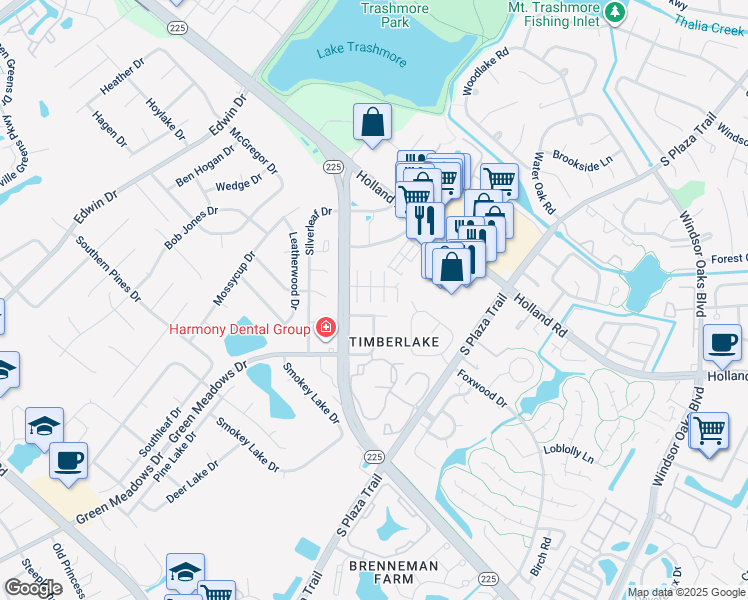 map of restaurants, bars, coffee shops, grocery stores, and more near 1420 Highnoon Place in Virginia Beach