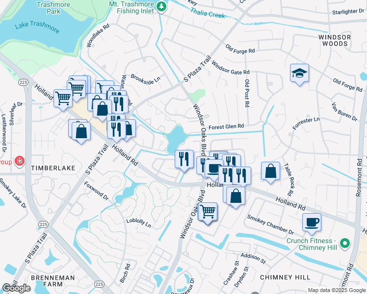 map of restaurants, bars, coffee shops, grocery stores, and more near 3923 Lake Front Circle in Virginia Beach