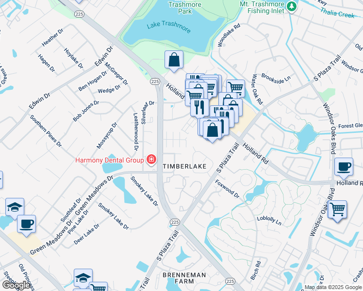 map of restaurants, bars, coffee shops, grocery stores, and more near 1426 Highnoon Place in Virginia Beach