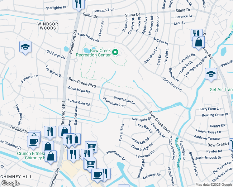 map of restaurants, bars, coffee shops, grocery stores, and more near 3417 Bow Creek Blvd in Virginia Beach