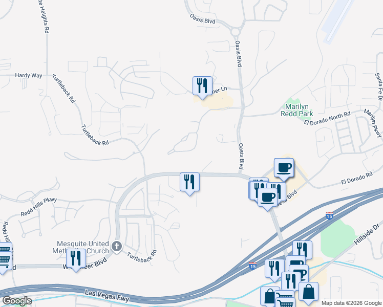 map of restaurants, bars, coffee shops, grocery stores, and more near 668 Pinnacle Ct in Mesquite