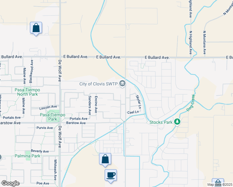 map of restaurants, bars, coffee shops, grocery stores, and more near 3791 Wrenwood Avenue in Clovis