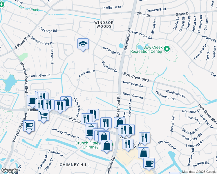 map of restaurants, bars, coffee shops, grocery stores, and more near 3601 Stepping Stone Lane in Virginia Beach