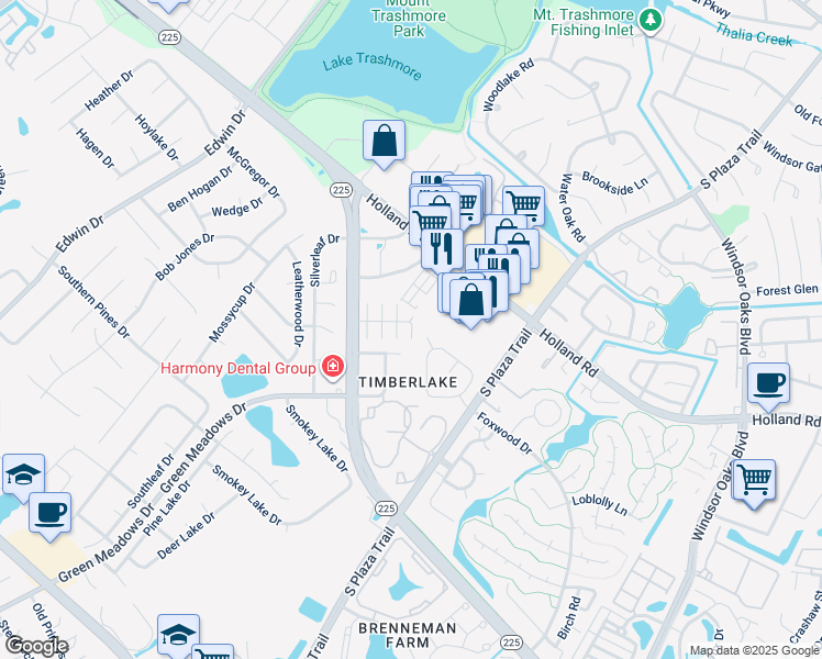 map of restaurants, bars, coffee shops, grocery stores, and more near 1405 Ramshorn Way in Virginia Beach