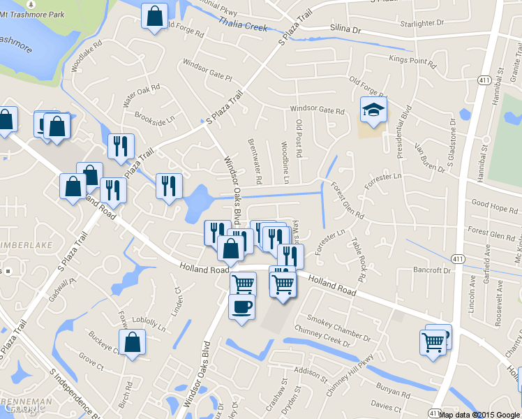 map of restaurants, bars, coffee shops, grocery stores, and more near 3864 Governors Way in Virginia Beach