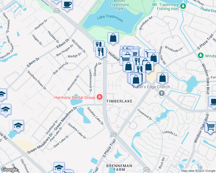 map of restaurants, bars, coffee shops, grocery stores, and more near 493 Saddlebrook Court in Virginia Beach