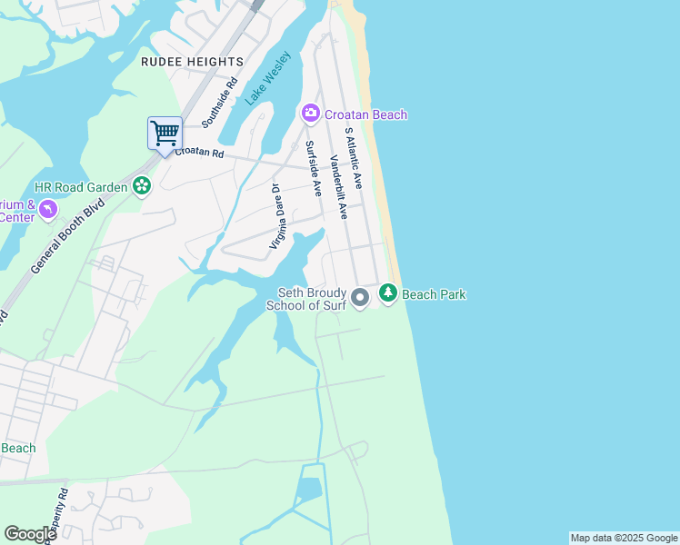 map of restaurants, bars, coffee shops, grocery stores, and more near 820 Surfside Avenue in Virginia Beach