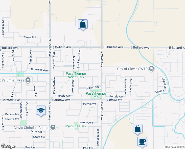 map of restaurants, bars, coffee shops, grocery stores, and more near 3311 Finchwood Avenue in Clovis