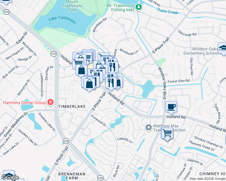 map of restaurants, bars, coffee shops, grocery stores, and more near 4232 Holland Rd in Virginia Beach