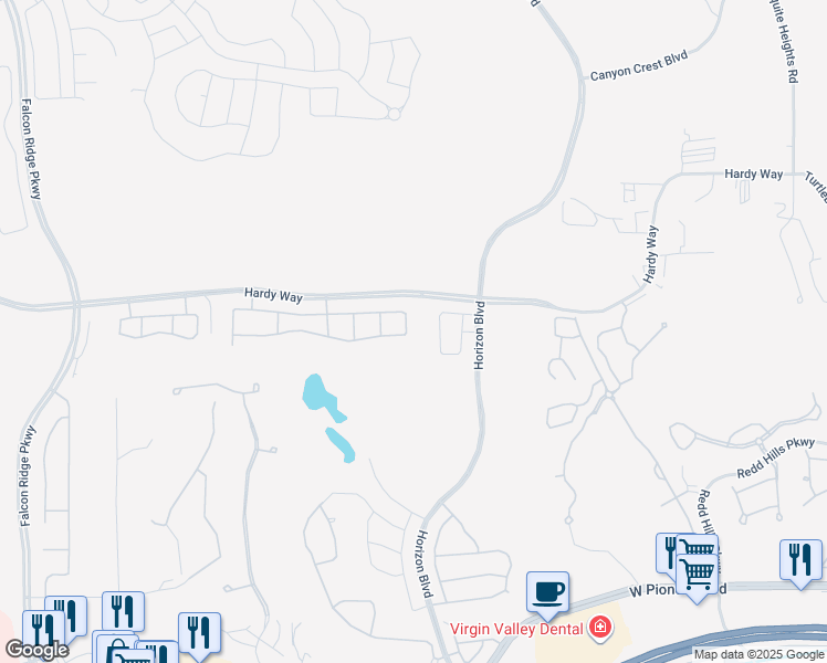 map of restaurants, bars, coffee shops, grocery stores, and more near 644 Shadow Ridge Street in Mesquite