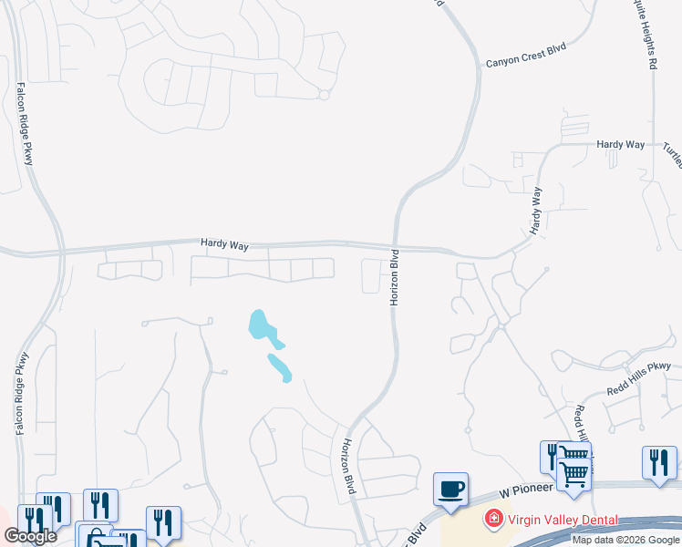 map of restaurants, bars, coffee shops, grocery stores, and more near 656 Shadow Ridge Street in Mesquite