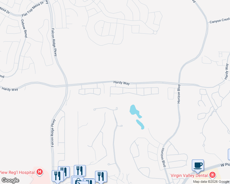 map of restaurants, bars, coffee shops, grocery stores, and more near 1056 Overlook Lane in Mesquite