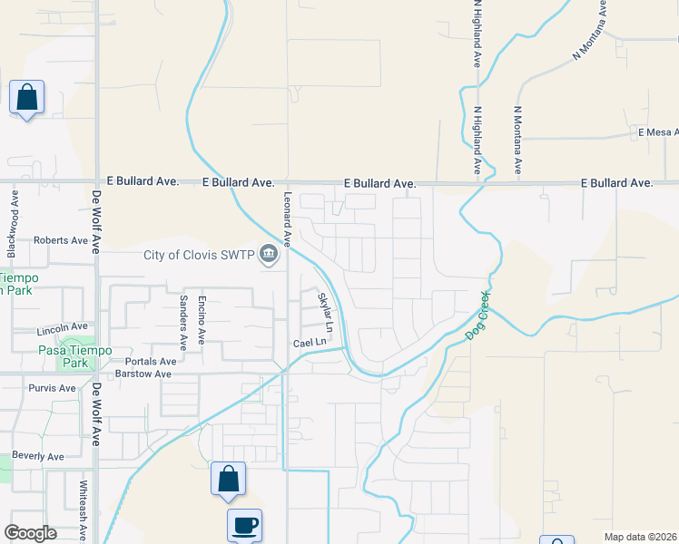 map of restaurants, bars, coffee shops, grocery stores, and more near 888 Descanso Avenue in Clovis