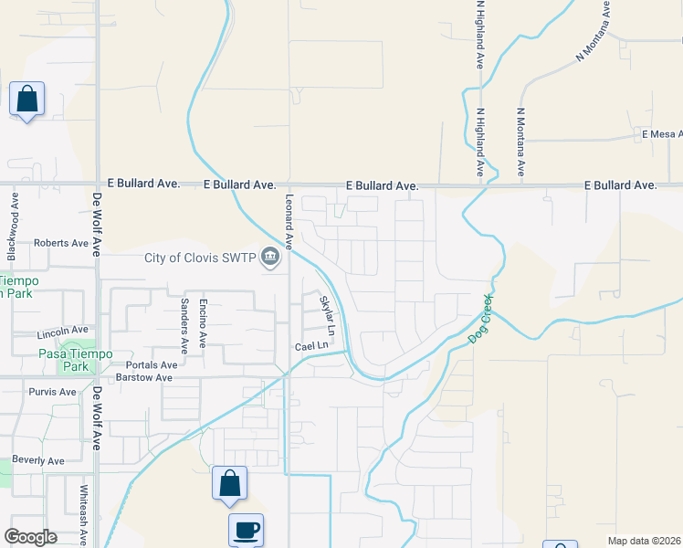 map of restaurants, bars, coffee shops, grocery stores, and more near 888 Descanso Avenue in Clovis