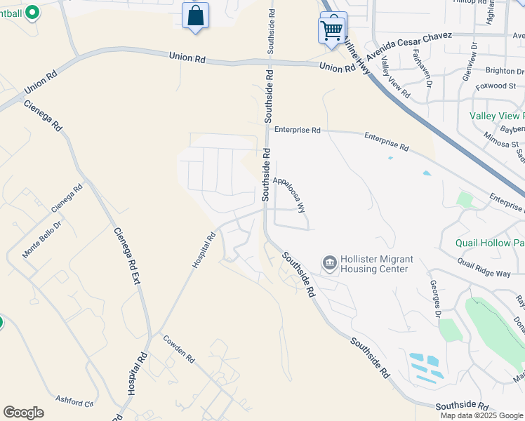 map of restaurants, bars, coffee shops, grocery stores, and more near 3010 Riverview Way in Hollister
