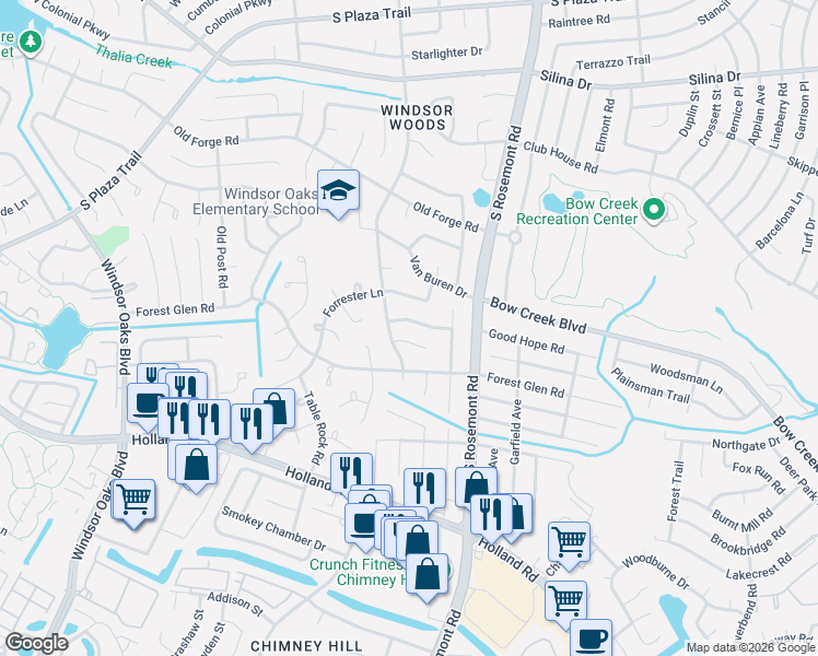 map of restaurants, bars, coffee shops, grocery stores, and more near 661 Presidential Boulevard in Virginia Beach