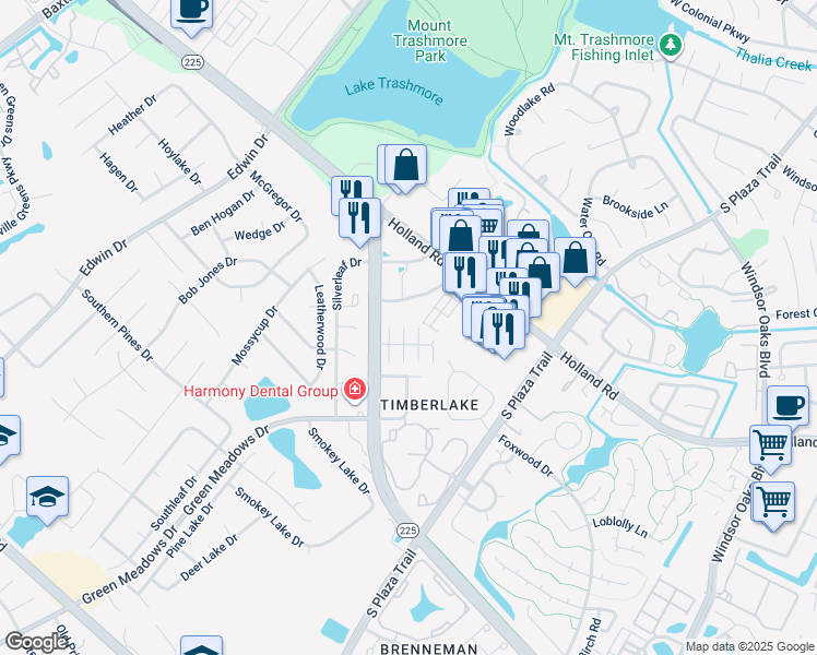 map of restaurants, bars, coffee shops, grocery stores, and more near 1400 Northface Court in Virginia Beach