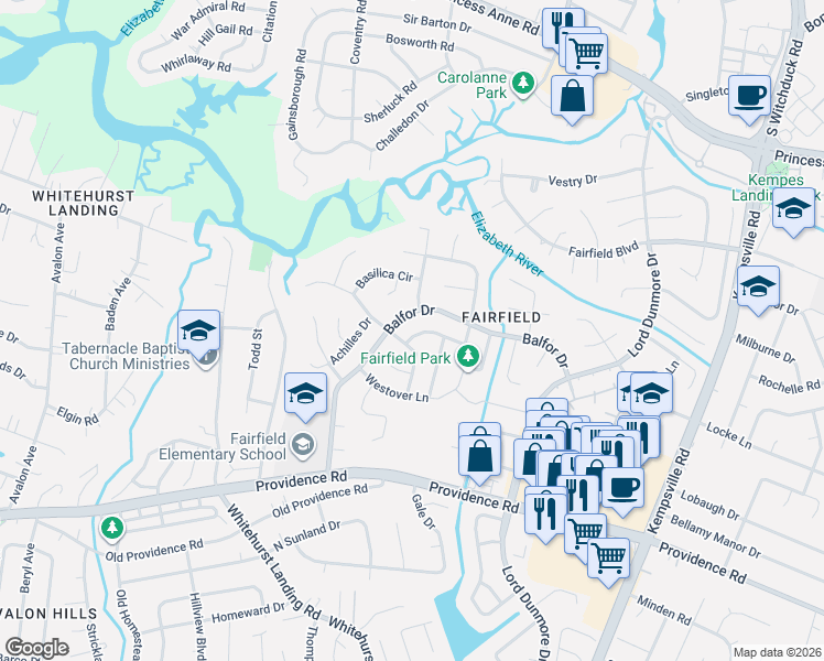 map of restaurants, bars, coffee shops, grocery stores, and more near 637 Ben Bow Drive in Virginia Beach