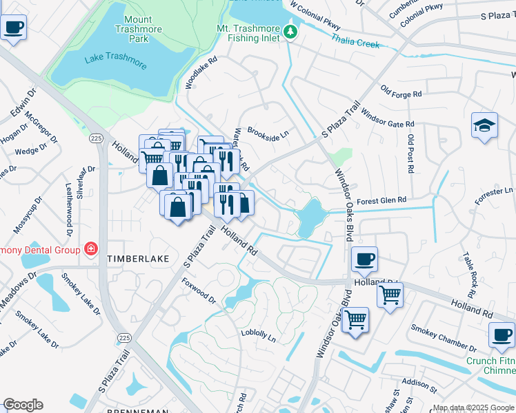 map of restaurants, bars, coffee shops, grocery stores, and more near 609 Masefield Circle in Virginia Beach
