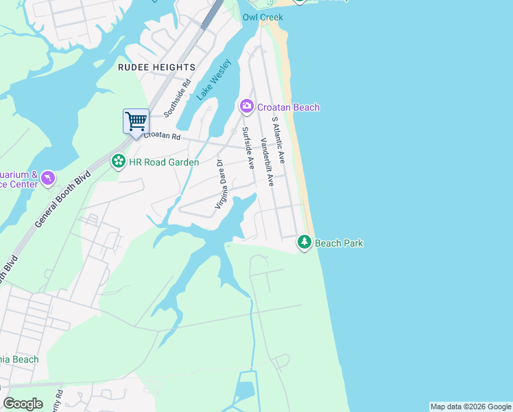 map of restaurants, bars, coffee shops, grocery stores, and more near 737 Surfside Avenue in Virginia Beach