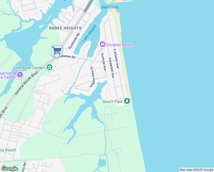 map of restaurants, bars, coffee shops, grocery stores, and more near 737 Surfside Avenue in Virginia Beach