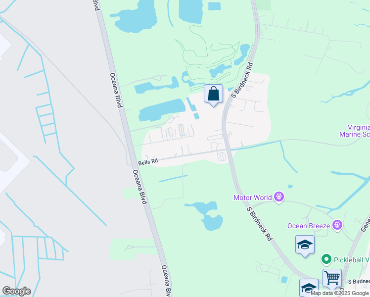 map of restaurants, bars, coffee shops, grocery stores, and more near 1273 Credle Road in Virginia Beach