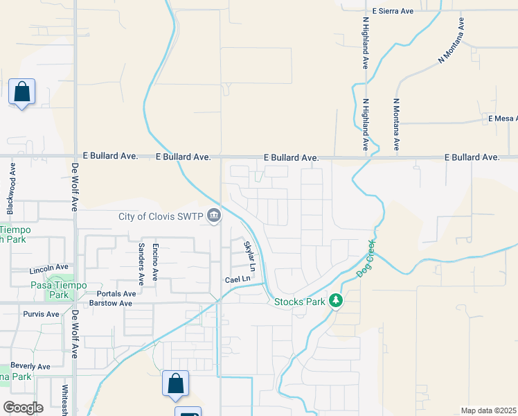 map of restaurants, bars, coffee shops, grocery stores, and more near 5880 Leonard Avenue in Clovis